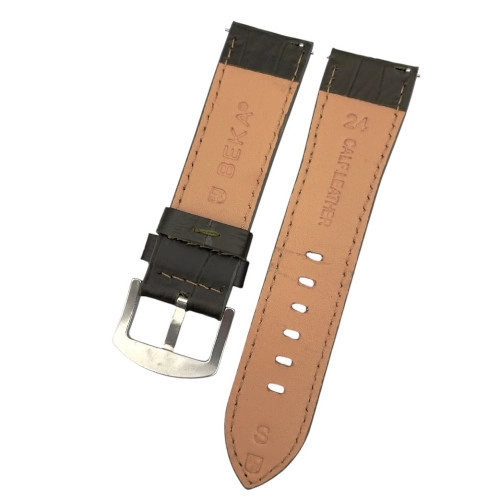 24 mm Spor S Kroko Yeşil Deri Saat Kordonu